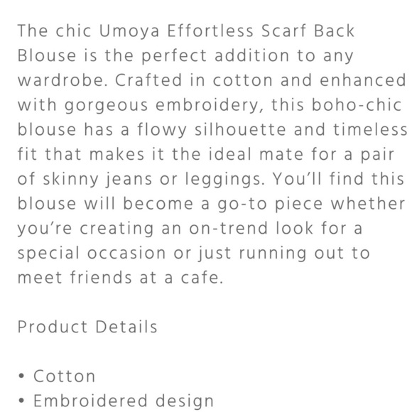 NWT! Johnny Was XL Umoya effortless scarf back blouse. - Picture 8 of 13